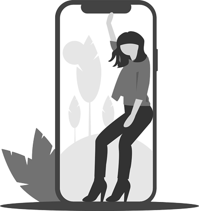 Woman in phone clipart